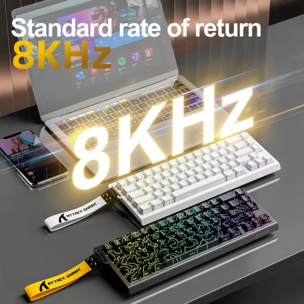 X68he ataque tubarão teclado magnético para jogos mecânico com fio para pro gaming 0.01mm gatilho rápido 8000hz socd/rs 0.125ms 128k taxa - Imagem 4