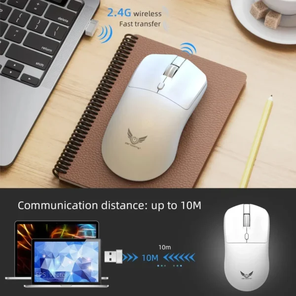 Mouse Gamer Sem Fio 2.4G - 3 Níveis DPI (800/1200/1600), Recarregável e Ergonômico - Imagem 3