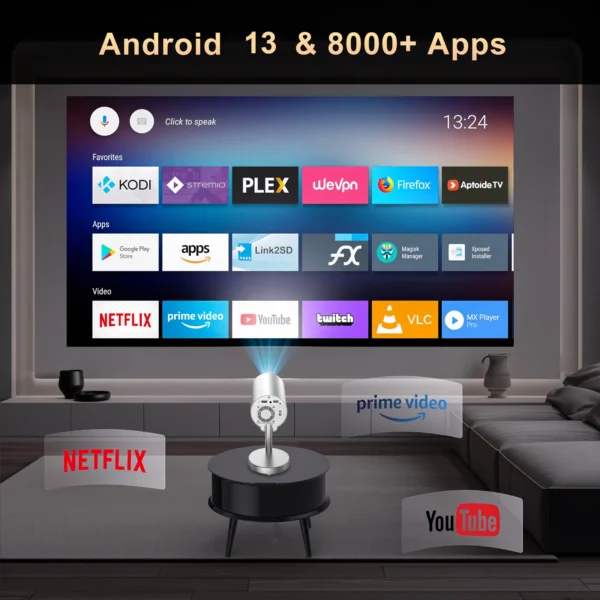 Mini projetor 1080P X5 portátil 4K vídeo compatível com home theater projetor de vídeo compatível com Samsung Xiaomi e iOS - Imagem 4