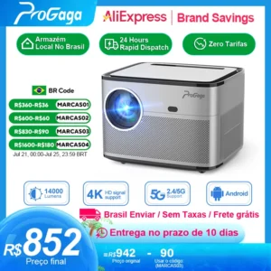 PROGAGA PG550W Projetor Auto Foco Full HD 1080P Projetor 4K Android WiFi PG550 Projetor Portátil Home Theater Cinema Beam projetor 4k portatil mini projetor no brasil projetor android wifi 4k home theater de casa