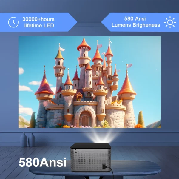 Magcubic-Android 11 4K Projetor Inteligente, 580ANSI, 1920*1080p, Full HD, WiFi 6, BT5.0, Allwinner H713, Controle de Voz, Home Cinema Teatro - Imagem 4