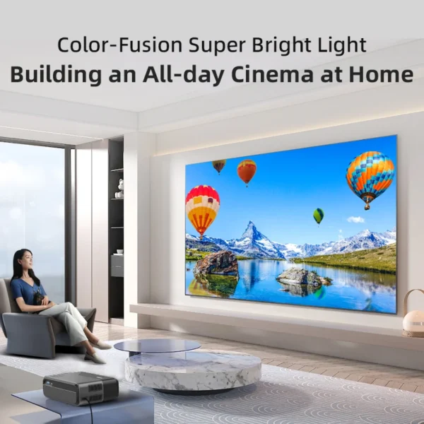Projetor LED inteligente 4K HDR Android TV 11 1080P Full HD 5G WiFi Suporte de foco automático Dolby Áudio Portátil Home Theater Cinema IPTV - Imagem 2