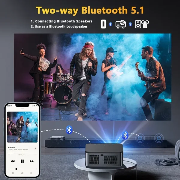 XWBSY 2025 T07 Projetor 30000Lumens Projetor Android 8K Decodificação Projetor AutoFocus Projetor LED 1080P Home Theater Beamer - Imagem 4