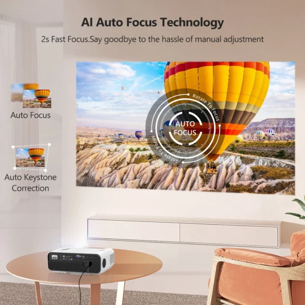 Mais novo Android 14 Netflix Licenciado Projetor 4K Home Cinema 5G WiFi 6 Projetor de Vídeo Portátil LaSEr Versão Google 1800 ANSI - Imagem 5