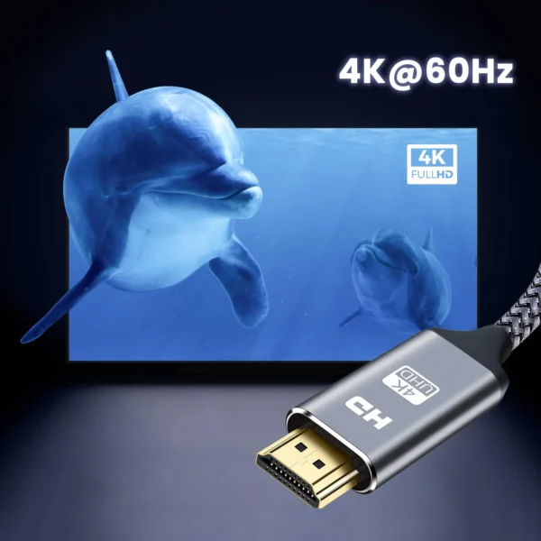 Cabo NIERBO HDMI 2.0 4K para PS4 PS3 Xbox Fire TV Stick Blue Ray Player HDR Ethernet de alta velocidade 4K 60Hz Macho 3FT 6FT 10FT - Imagem 6