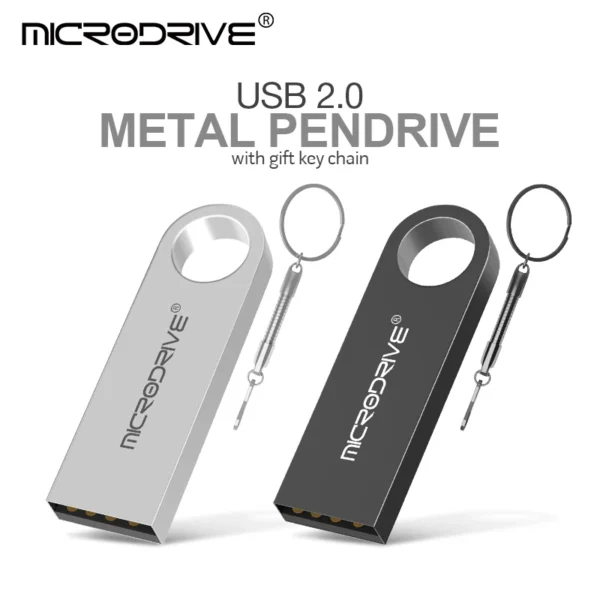 Metal USB 2.0 Flash Drive Pendrive 16GB 32GB 64GB Memory Stick U Disk 128GB Chaveiro Presente - Imagem 6