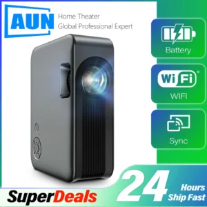 A30C Pro Projetor Portátil AUN LED MINI Projetor Home Smart TV Box Projetores de home theater Cinema Beamer 4k Vídeo via porta HD