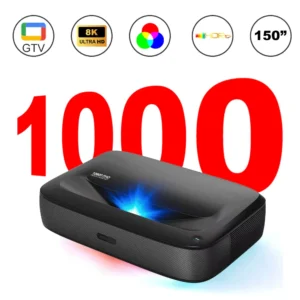 Projetorstar h2 mini 1000ansi projetor de curto alcance 4k 8k suporte filme laser triplo google tv 5g wifi vídeo projetor de cinema em casa