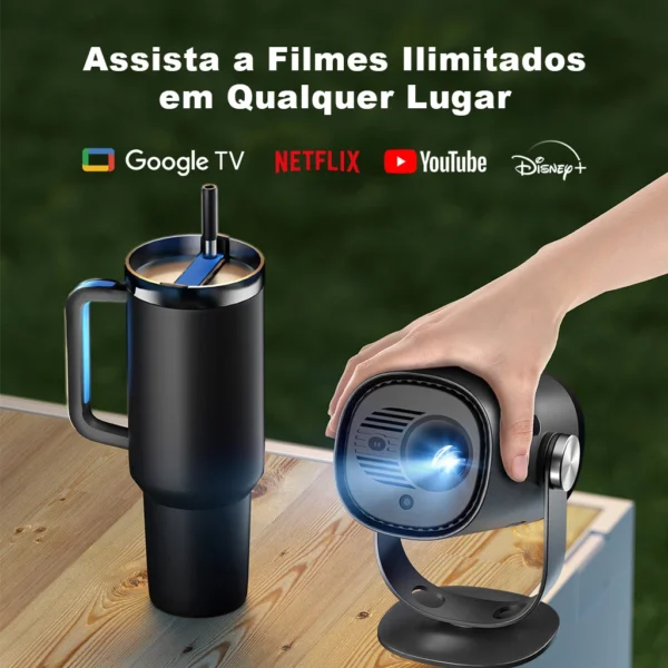 BR Despacho Rápido Mini projetor portátil Dangbei Freedo 1080P HRD10 DLP 450 ISO Lumens Projetor Google TV com Netflix licenciado para projetor de entretenimento doméstico, Frete Grátis e Sem Impostos - Imagem 2
