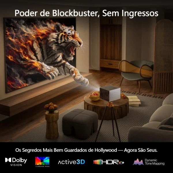 Projetor triplo laser Valerion Vision Master Pro2 4K IMAX, 3000 lúmens ISO, compatível com Google TV, para jogos, cinema em casa - Imagem 5