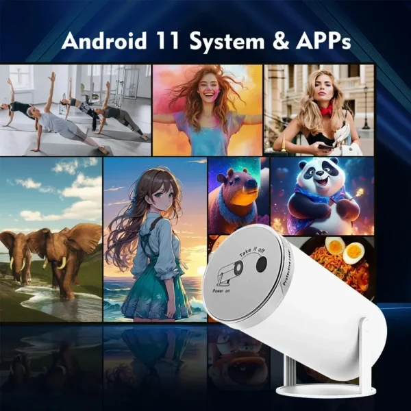 Ditong hy300 plus projetor android 4k 1280*720p duplo wifi 300ansi vídeo cinema ao ar livre portátil casa hd led hy300 pro projetor - Imagem 5