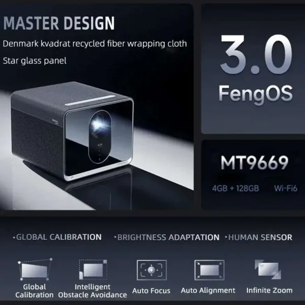 Formovie X5 4K Laser 4500 ANSI Lumens ALDP Android Smart 4+ 128Gb Grande Memória Home Theater Tv Melhor Projetor - Imagem 6