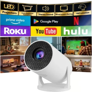 Mini projetor portátil M5, suporte 720P, tela com fio, adequado para vários cenários internos, criando atmosfera de filmes privados