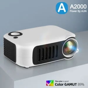 Aun A2000 Projetor Portátil LED Home Theater Projetor Mini Cinema Smart TV Beamer Suporte 1080P Full HD Filme Play mini projetores portátil projetor laser 3D projetor 4k mini projetores portátil projetor laser