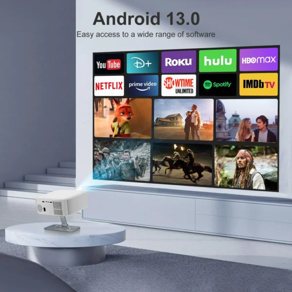P92 Max Home Projetor 1080P FHD Dual Band WIFI BT 5.2 Android 13.0 com suporte de ajuste de 180 ̊ Smart Beamer Certificado Netflix - Imagem 2