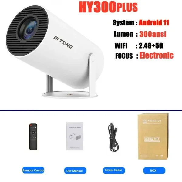 Ditong hy300 plus hd projetor portatil 4k 1280x720p android wifi led vídeo cinema em casa telefone mini jogos projetor filme - Imagem 6
