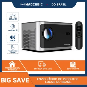 Magcubic foco automático hy350 android 11 4k hd 1920*1080p wifi6 580ansi allwinner h713 32g controle de voz bt5.0 projetor de cinema em casa