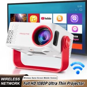Mini projetor inteligente hd 1080p, vídeos, wi-fi, lâmpada led, sem fio, telefone móvel, home theater, ambiente externo, portátil, imperdível