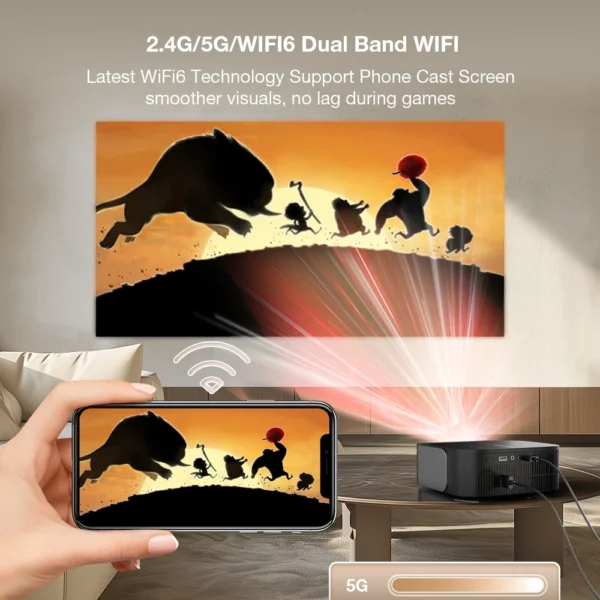 Blitzwolf V10 Projetor LCD de 3 polegadas Tela fundida sem fio de 120 polegadas 5G-WIFI Dual Bluetooth5.3 Keystone elétrico para cima e para baixo - Imagem 4