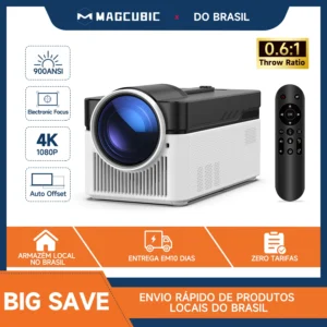 Magcubic 900ansi curto lance novo projetor hy450 ultra com deslocamento automático 1080p 8k foco elétrico wifi6 bt5.4 allwinner h716 voz