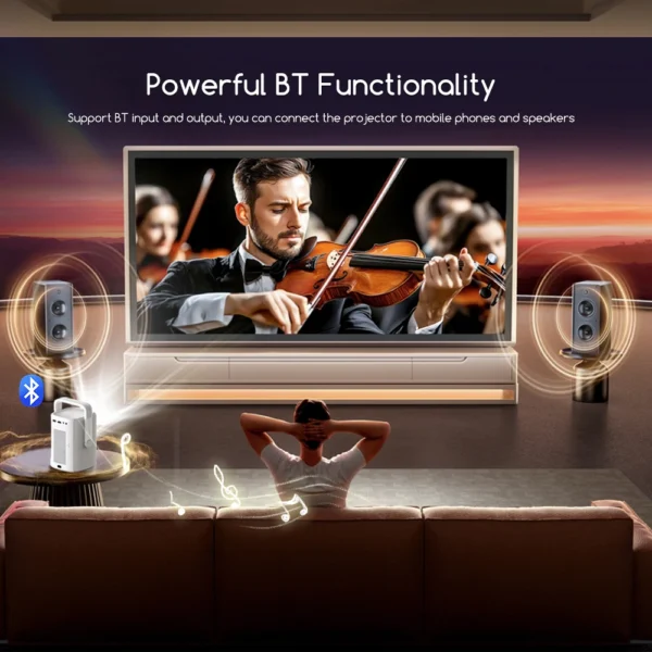Everycom R16 1080P Projetor Full HD 4K Bluetooth WiFi 6 Android 12 16000 Lumens Foco Automático Projetor de Cinema de Home Theater Inteligente - Imagem 6