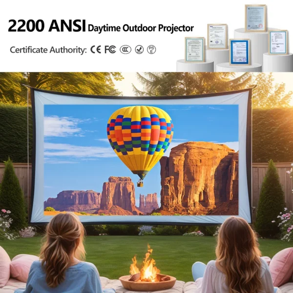 Projetor beamer 4k para filmes 2200 ansi foco automático nativo full hd 5g wifi android tv home theater luz do dia hdr projetores de vídeo - Imagem 2