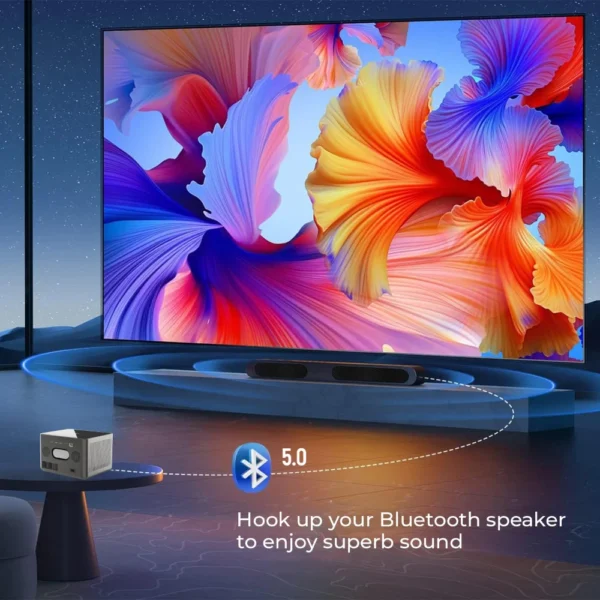 WZATCO-Projetor Android Inteligente, Full HD, 1080P, A9, Wi-Fi, LED, 2K, Vídeo 4K, PK, DLP, Home Theater, Cinema, Beame - Imagem 5