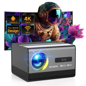 GOOJODOQ-Projetor Selado Completo para Home Theater, Cinema Beamer, Vídeo LED, Android, Wi-Fi, 4K, 8K, 700ANSI, 15500Lumens