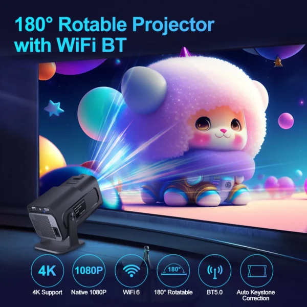 Magcubic 4K Android 11 Projetor Nativo 1080P 390ANSI HY320 Dual Wifi6 BT5.0 1920*1080P Cinema Projetor portátil atualizado HY300 - Imagem 2