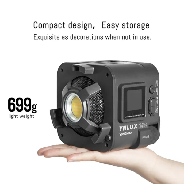 Yongnuo ynlux100 luz de vídeo bicolor 3200k-5600k ajustável leve lâmpada de vídeo portátil para fotografia ao ar livre luz de preenchimento - Imagem 4