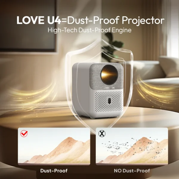 BYINTEK LOVE U4 Smart Mini Projetor de Home Theater 4K 1080P Vídeo Android WIFI para Cinema de Smartphone - Imagem 2
