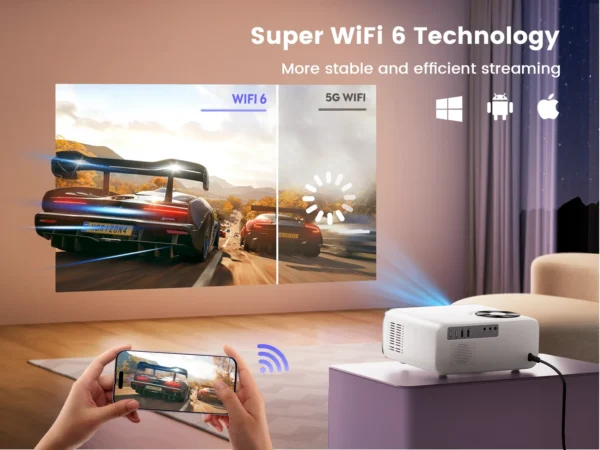 Projetor Wimius P63 Nativo 1080P 1000ANSI Android 9.0 Projetores WiFi 6 e 4P Keystone Projetor portátil para home theater - Imagem 6