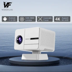 VOXFLIX X9 Ultra Projetor 1200 ANSI Full HD 1080P Projetor Suporte 4K Android 11.0 Home WIFI6 Autofoco Auto-keystone Beamer