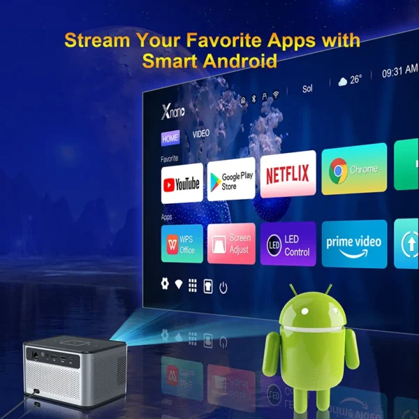 Xnano X3 Pro Mini Projetor Portátil 4k Suporte de Decodificação de Vídeo Android WiFi LED 1080P Projetor de Feixe de Vídeo de Home Theater para Filmes - Imagem 2