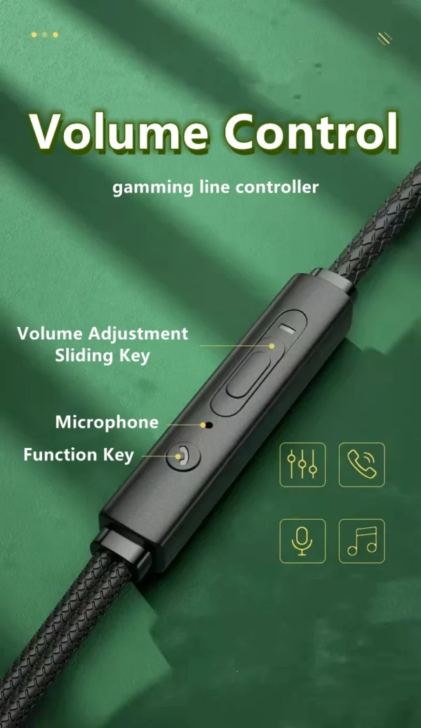 Gamer com fio fones de ouvido jogos com fio metal alta fidelidade baixo estéreo 3.5mm fone para telefone computador microfone l jack magnético - Imagem 5