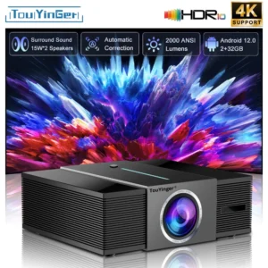 Touyinger Q11W Ultra totalmente fechado Full HD 4K Vídeo WiFi Android Alto som Baixo consumo de energia Projetor de home theater