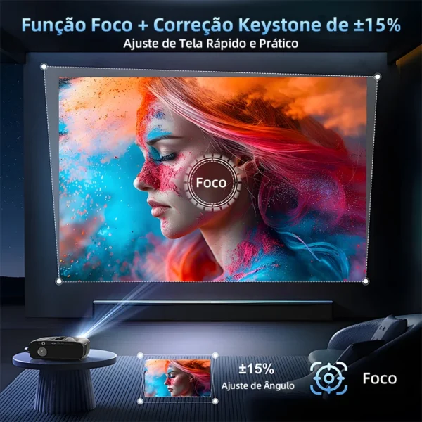 Projetor 4k uhd 5g wifi 2000 ansi lumens filme luz do dia projetor karaokê home theater smart tv projetor bt 5.4 1080p full hd - Imagem 5