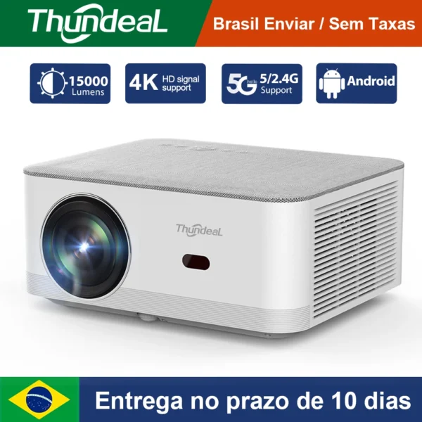 Thundeal td92 pro projetor full hd portátil home theater para 2k 4k 1080p vídeo android wifi telefone td92pro feixe projetor cinema
