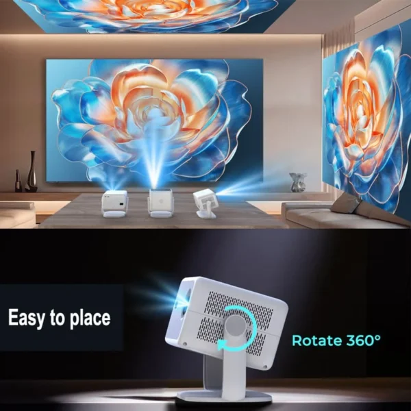 HUAWEISHI 4K 800ANSI P4 Projetor Portátil Nativo 1080P Foco Automático Correção Keystone BT5.2 Android 11 WIFI6 360 ° Cinema em casa - Imagem 4