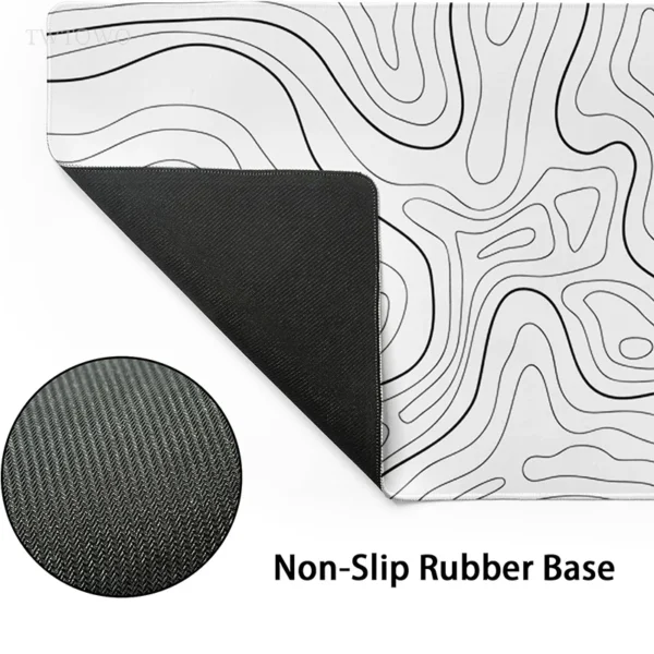 Mouse pad gamer linhas de contorno branco xl hd personalizado novo mousepad xxl mousepads borracha natural escritório mouse pad desktop mouse pad - Imagem 3