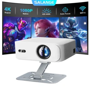 Salange 420ANSI V318 4K Projetor Nativo 1080P Foco Automático e Correção Keystone Allwinner H713 Android11 BT5.2 WIFI6 Home Cinema