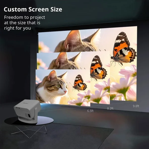 HT23 PLUS Projetor Portátil Nativo 1080P Android11 Auto Focus Keystone 4K 650ANSI 360 ° Gire Wifi6 BT5.2 Home Theater - Imagem 4