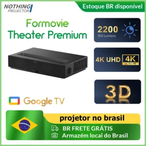 Popular Formovie Theater Premium 4k Laser Projetor Netflix Google tv certificado versão global 3D ultra curto lance para cinema em casa, 2200 ISO Lúmens, Envio Rápido