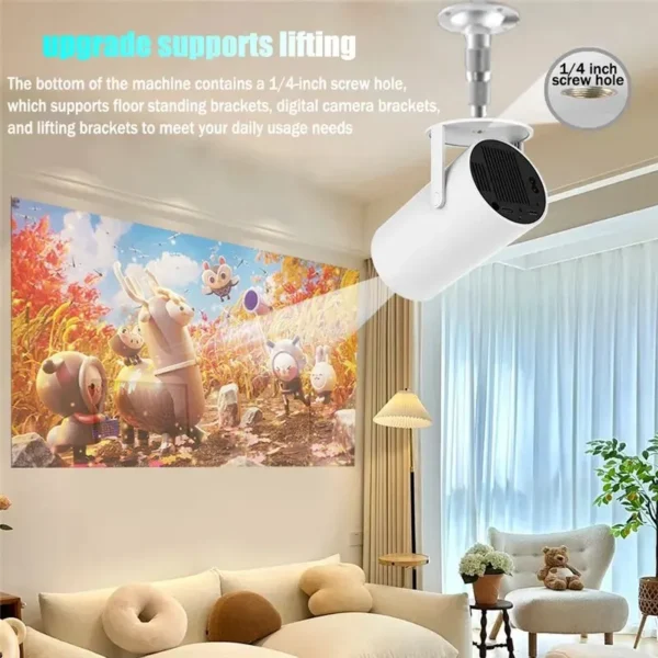 Ditong hy300 plus hd projetor portatil 4k 1280x720p android wifi led vídeo cinema em casa telefone mini jogos projetor filme - Imagem 4