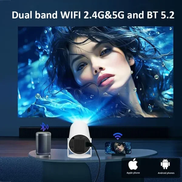 Ditong hy300 plus projetor android 4k 1280*720p duplo wifi 300ansi vídeo cinema ao ar livre portátil casa hd led hy300 pro projetor - Imagem 3