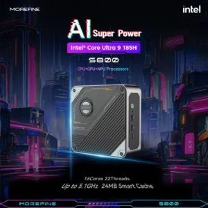 Morefine novo mini pc s800 intel core ultra 9 185h ultra 7 155h diy computador de jogos portátil gamer computadores desktop windows11pro