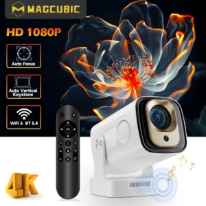 Magcubic hy310 mini projetor foco automático 4k nativo 1080p 330ansi android11 5w alto-falante air mouse assistente de voz atualizado hy300