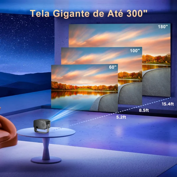 Salange-P28B Mini projetor Home Theater, Android 11, projeção de colocação de estilo livre, Samsung, Xiaomi, iPhone Smartphone - Imagem 6