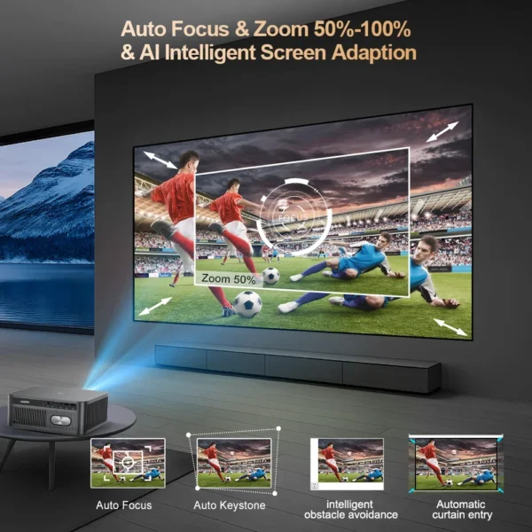 ThundeaL TD98Pro 2K 4K Full HD 1080P Projetor portátil Foco automático Android WiFi Home Cinema Jogo ao ar livre Projetor de feixe de vídeo 3D projetor 4k projetor portátil projetor 4k portátil placa de vídeo projetor - Imagem 5