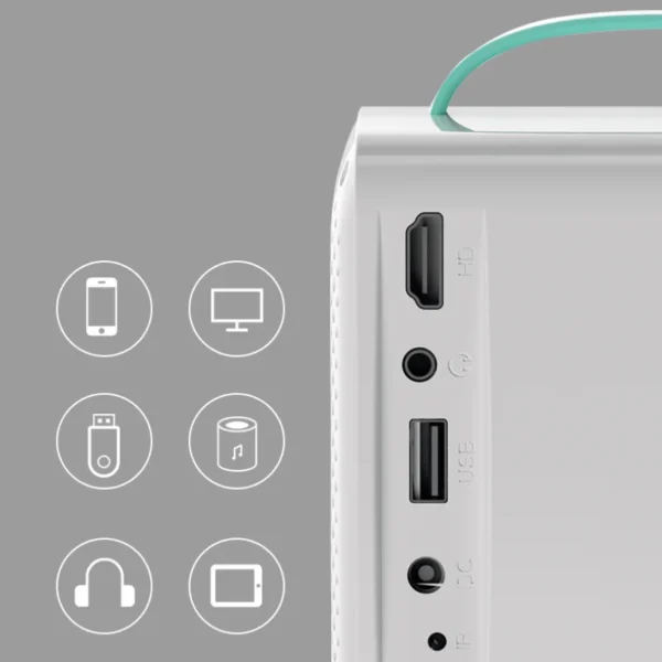 Salange q2 portátil mini projetor de filmes mesma tela smartphone 640*480p para acampamento ao ar livre home theater presentes das crianças - Imagem 3